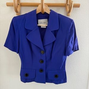 Dani Max vintage 90s Short Sleeve shoulder pad Button Up Top Made In USA size 4